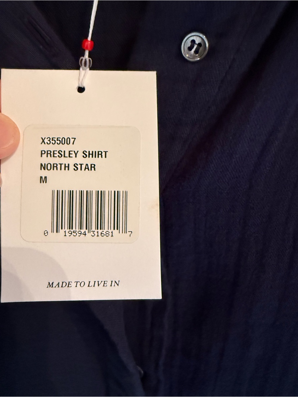 XiRENA Presley Button-Down Shirt, navy blue NWT - Picture 6 of 6